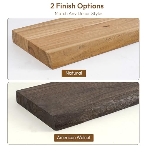 Wood Floating Shelves Live Edge 48” Set of 1