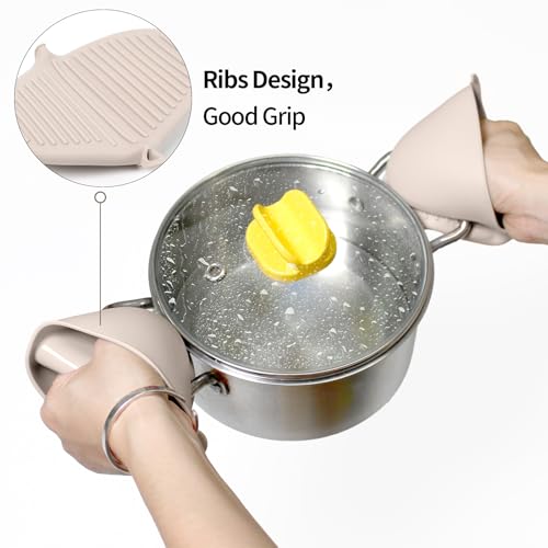 Silicone Oven Mitts Heat Resistant 3 Pair Mini Pot Pinch Grip (6 Count)