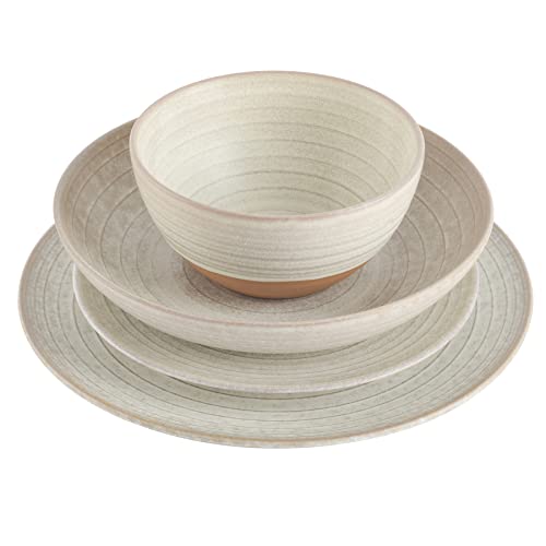 16 Piece Dreamweaver Double Bowl Terracotta Reactive Dinnerware Set