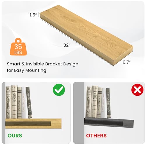 31.5 Inch Floating Shelves for Wall (2 Count)