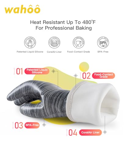 wahoo 12 Inch Liquid Silicone Oven Mitts