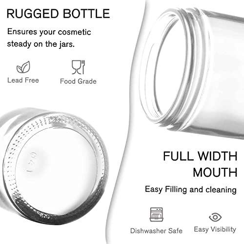 2 OZ Glass Jars with Black Lids (70 Count)