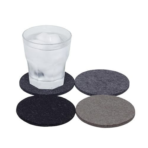 Bierfilzl Merino Wool Round Coasters Set of 4 (4 Count)
