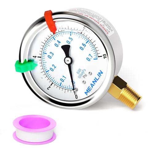 0~10Psi Liquid Filled Pressure Gauge 1