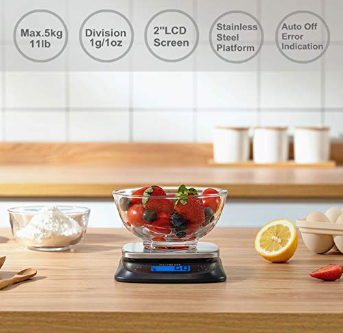 Kitchen Scales Digital Food Scale Cooking in Grams & Ounces Black