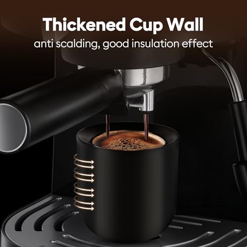 A set of 2 matte black ceramic espresso cups (2 Count)