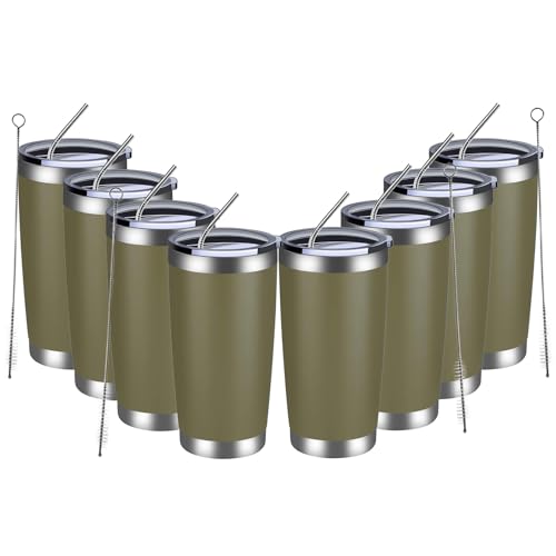 20oz Tumbler 8 Pack Double Wall Vacuum Insulated Travel Mug Bulk (8 Count)