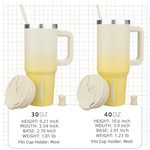 40 oz Insulated Tumbler with Handle & Straw