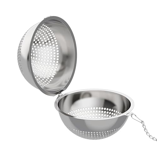 2 Pack Food Grade 304 Stainless Steel Mesh Tea Ball 2.1 Inch Tea Infuser Strainer Filter Diffuser for Loose Tea (2 Count)