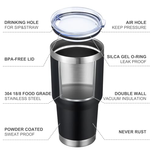 30oz Insulated Tumbler With Lids and Straws (4 Count)