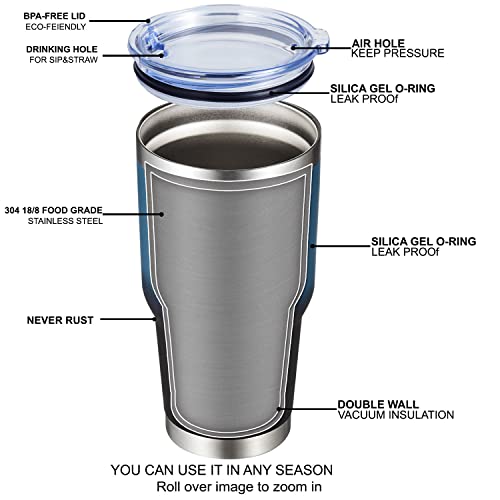 30oz Insulated Tumbler With Lids and Straws (8 Count)