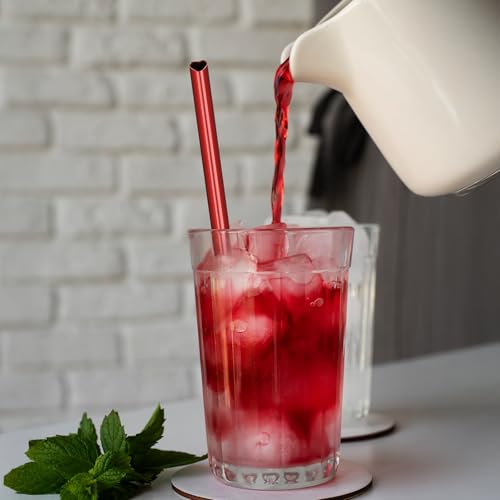 8.5” Heart Shaped Stainless Steel Straws Fit for Smoothie (16 Count)