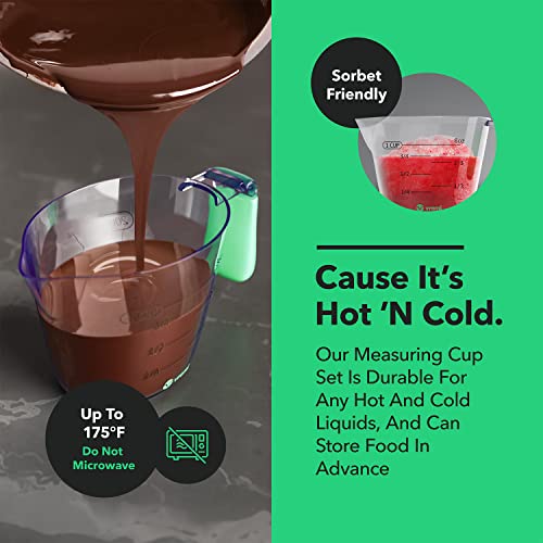 3 Piece Plastic Measuring Cups Set BPA Free Stackable Measuring Cups