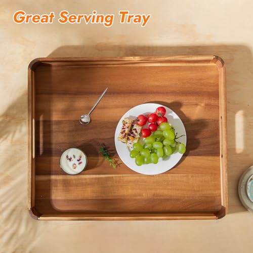 Large Ottoman Tray Wooden Serving Tray with Handles