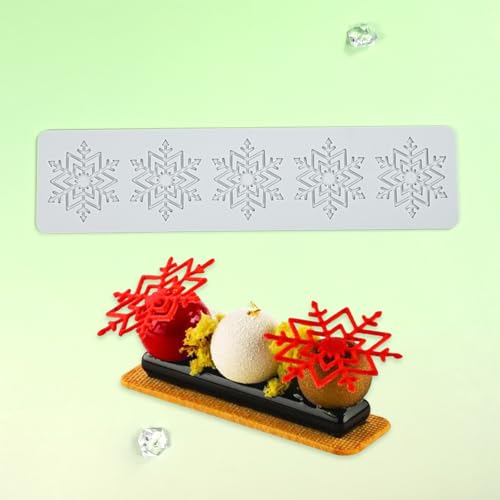 Silicone Mold 3D Hollow Out Lace Mold 3D Cake Christmas Snowflakes Silicone Mould Fondant Chocolate Stencil Border Bakeware Cake Decorating