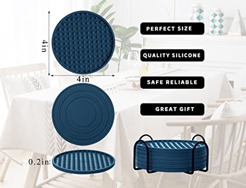 Coasters for Drinks 6 Pack Drinking Coasters with Holder