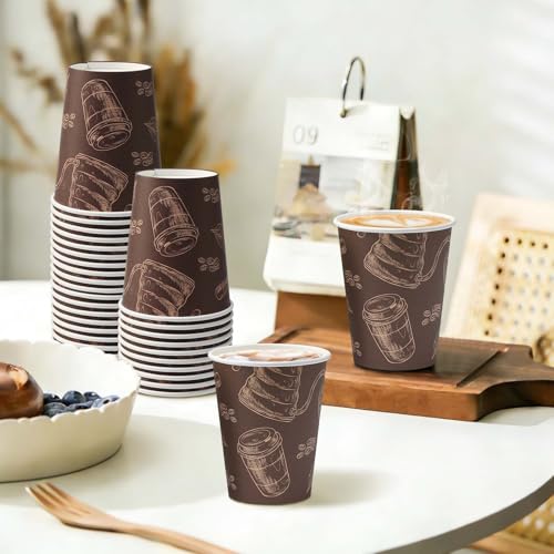 10 oz 180 Pack Disposable Paper Coffee Cups Hot (180 Count)