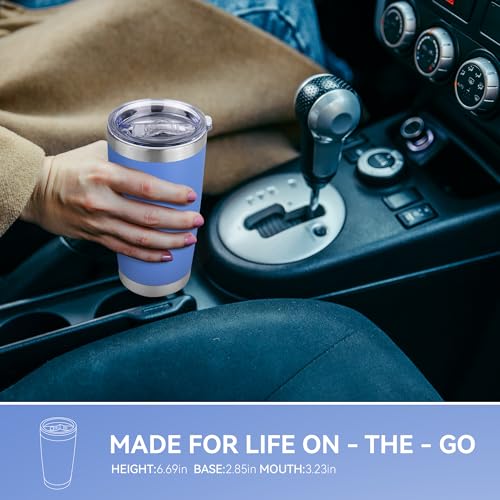 20 oz Tumbler Stainless Steel Tumblers Bulk with Lid Double Wall Insulated Coffee Tumbler Cups for Hot & Cold Drinks Powder Coated Travel Coffee Tumbler Mug Metal (12 Count)