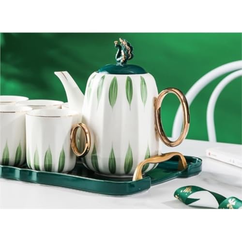 8 Piece Ceramic Tea Set with Tray
