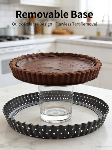 10 Inch Perforated Quiche Pan for Crispy Crust. Removable Bottom