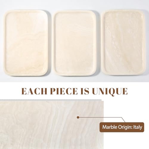 Marble Tray 12"x8" Marble Vanity Tray for Countertop Bathroom Kitchen Dresser