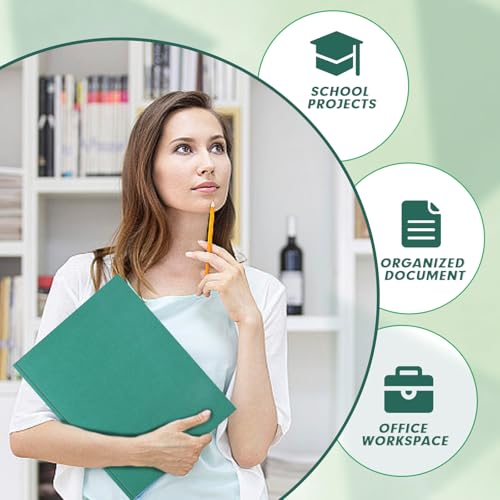 100 Pack Two Pocket Paper Folders with Prongs