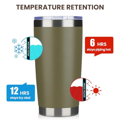 20oz Tumbler 8 Pack Double Wall Vacuum Insulated Travel Mug Bulk (8 Count)