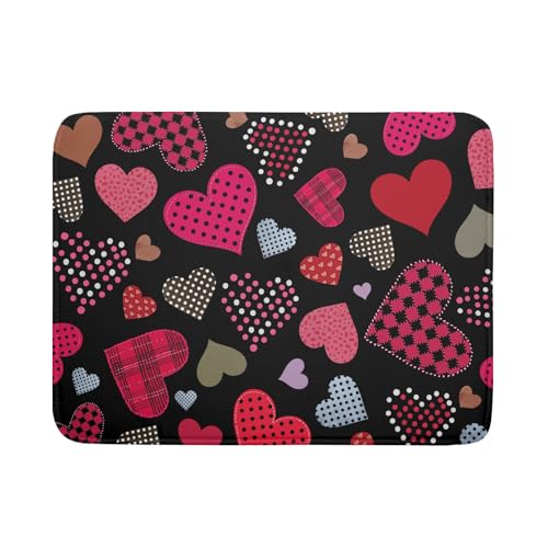 Happy Valentine's Day Black Dish Drying Mat for Kitchen Counter