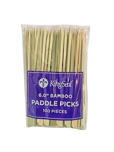 1000 Count KingSeal Natural Green Bamboo Wood Paddle Picks