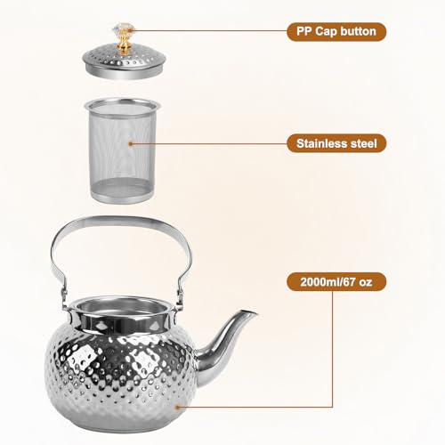 2L Hammered Tea Kettle Stovetop (70 Count)