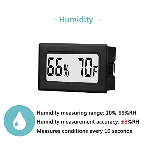 6 Pack Mini Small Digital Hygrometer Thermometer Indoor Temperature and Humidity Meter Gauge with Temp Humidity Sensor Monitor Fahrenheit