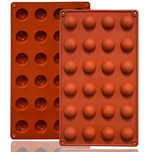 Mini 24 Cavity Semi Sphere Silicone Molds Non (2 Count)