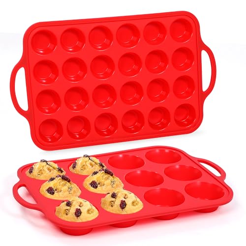 Silicone Muffin Pans for Baking (2 Count)