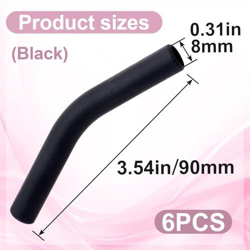 6pcs Food Grade Silicone Metal Straw Tips (6 Count)