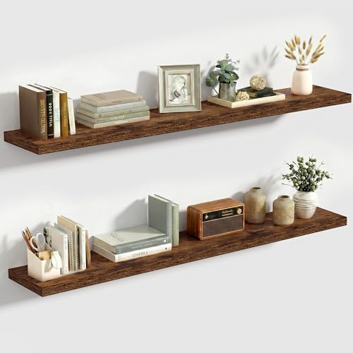 10 Inch Deep Floating Shelves for Wall 48” Set of 2 (2 Count)