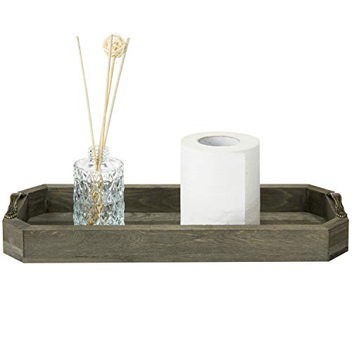 Rustic Gray Wood Vanity Tray