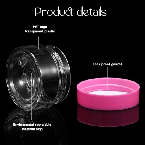 4 Pcs Plastic Jars Wide Mouth with Lids (4 Count)