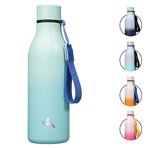 18 oz Insulated Stainless Steel Metal Water Bottle with Strap