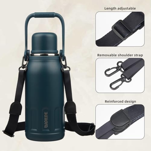 Stainless Steel Insulated Bottle with Handle & Strap