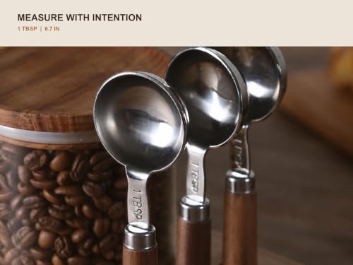 KKC HOME ACCNETS Glass Coffee Jar Set with Spoon Holder (5 Count)