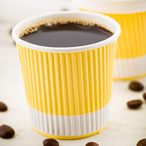 Ripple Wall Coffee Cups 500 Count 4 Ounce Insulated Light Yellow Paper Cups