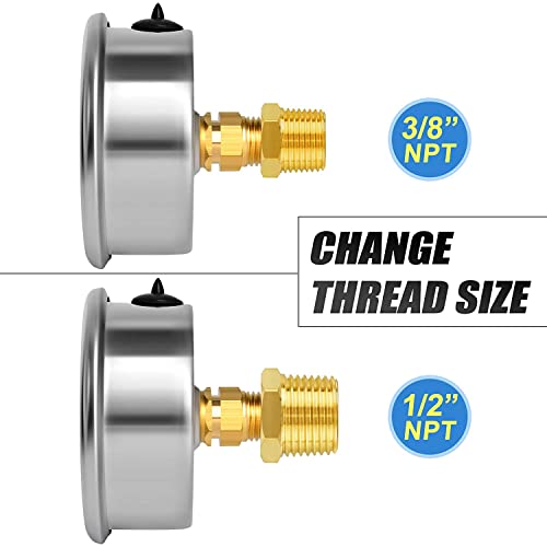 0~200Psi Stainless Steel 1 (2 Count)