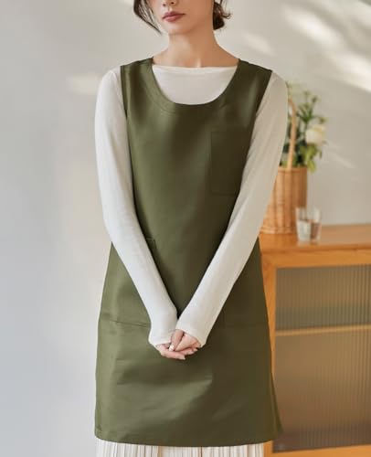 Unisex Cobbler Apron with 3 Deep Pockets Smock Vest Apron