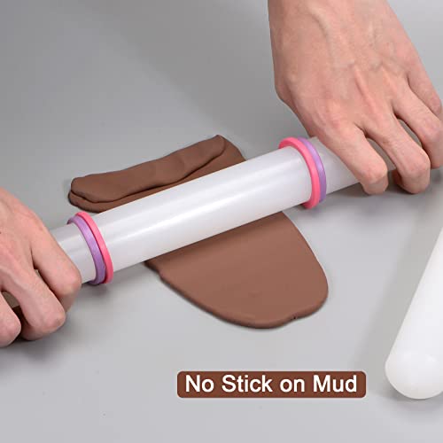 Fondant Rolling Pin 13 Inch x 1.38 Inch Adjustable Guide Rings Non