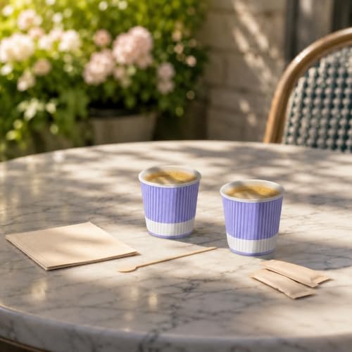 Ripple Wall Coffee Cups 500 Count 4 Ounce Insulated Light Purple Paper Cups