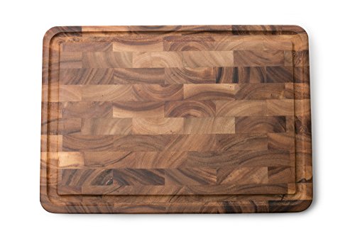 Acacia Wood Cutting Board With & Without Juice Channel Set