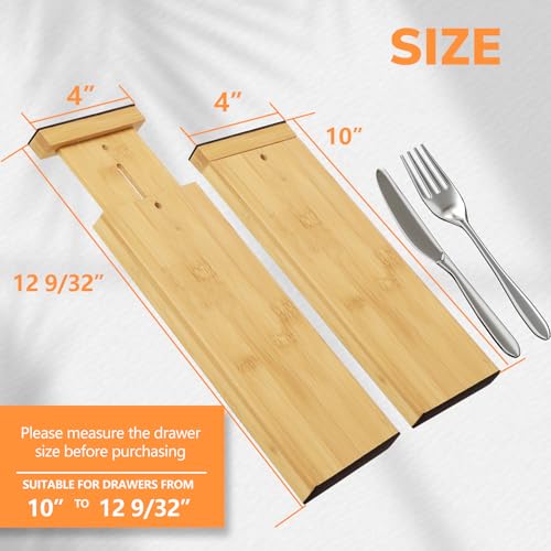 4" High Bamboo Drawer Dividers (4 Count)