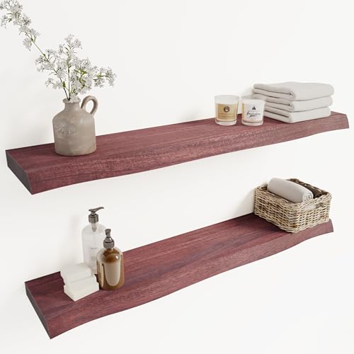 36'' Live Edge Floating Shelves for Wall (2 Count)