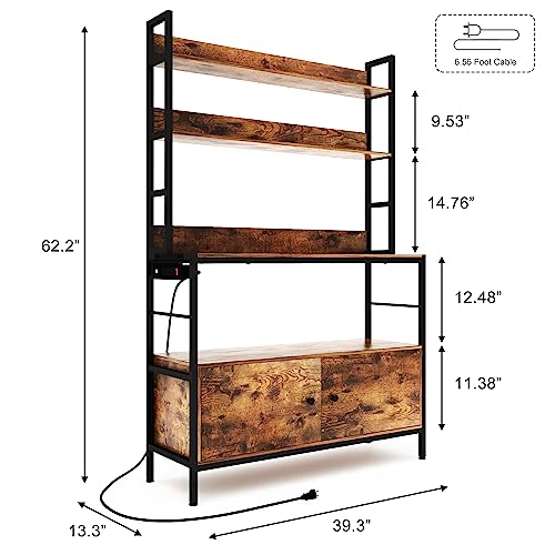 5 Tier Kitchen Bakers Rack with Power Outlet
