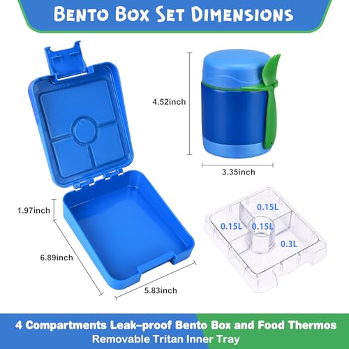 Bento Lunch Box Set With 10oz Soup Thermo